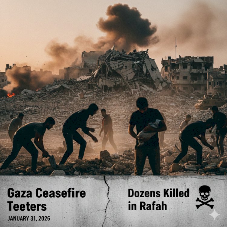 Gaza Ceasefire Teeters as Deadly Israeli Strikes Kill Dozens in Apparent Breach Ahead of Rafah Reopening