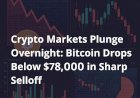 Crypto Markets Plunge Overnight: Bitcoin Drops Below $78,000 in Sharp Selloff