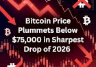 Bitcoin Price Plummets Below $75,000 in Sharpest Drop of 2026